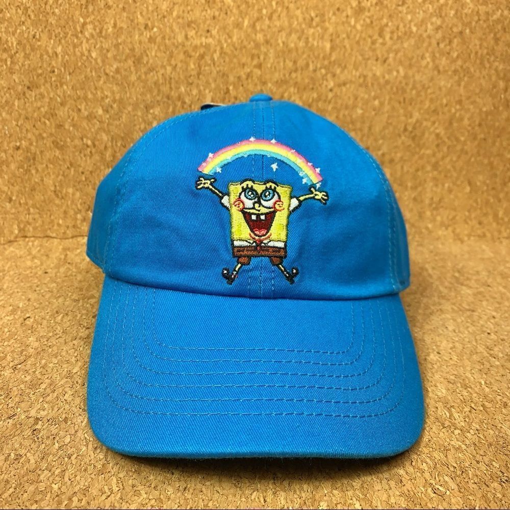 SpongeBob Cap Hat Men Adjustable Snapback Nickelodeon SquarePants Rainbow New